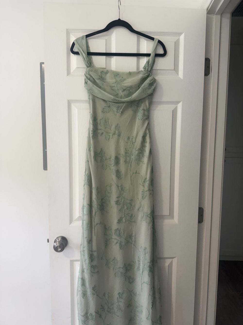 Women's Light Green Floral Slip Dress